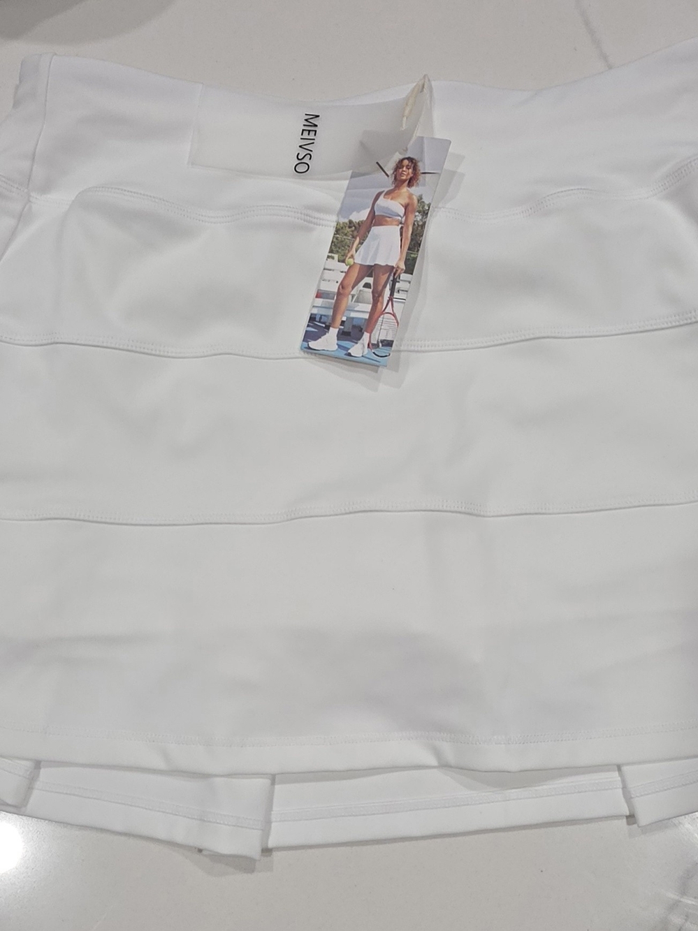 White Women's Athletic Skort with Built-In Shorts